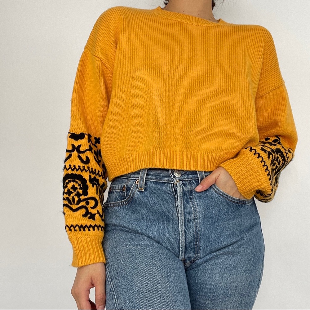 Yellow Cropped Sweater by ASOS